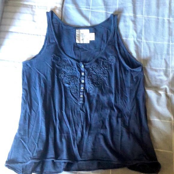 L.O.G.G made for H&M sleeveless top, buttoned front cowl neck - Picture 1 of 4
